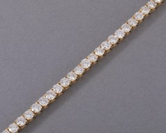 Gold and 9 Carats Diamonds Vintage Tennis Bracelet
