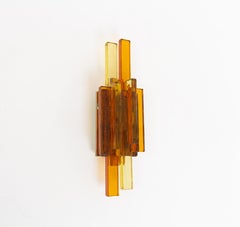 Gold and Amber Skulptur Lampet Wall Lamp by Svend Aage Holm Sørensen, 1960s