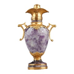 Antique Gold and Amethyst Perfum Flask, Early 19th Century