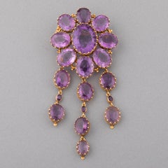 Ensemble ancien Napoléon III en or et améthystes