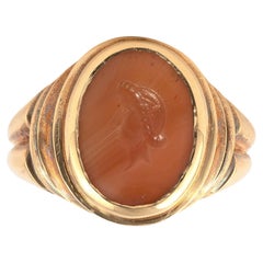 Anello Imperial Gold e antico romano con incisione della dea romana Salus
