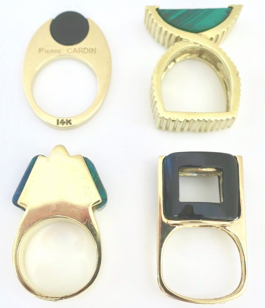 Ring aus Gold und azurblauem Malachit, um 1970 im Angebot 1