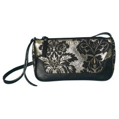 Gold and black damask evening bag with leather bottom Dolce & Gabbana
