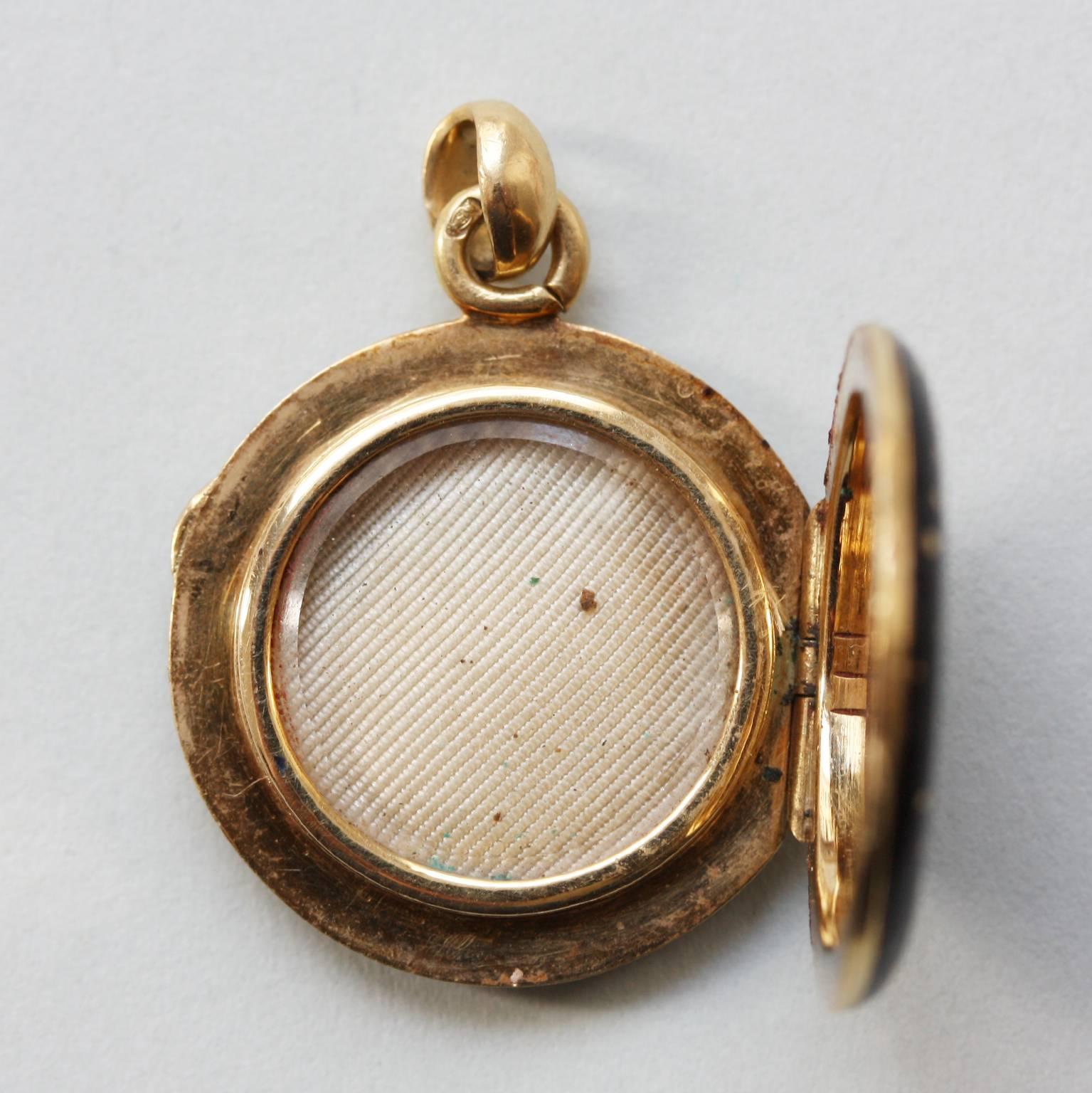 Victorian Gold and Black Enamel Locket