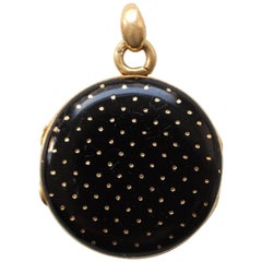 Gold and Black Enamel Locket