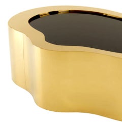 Gold and Black Glass Top Coffee Table
