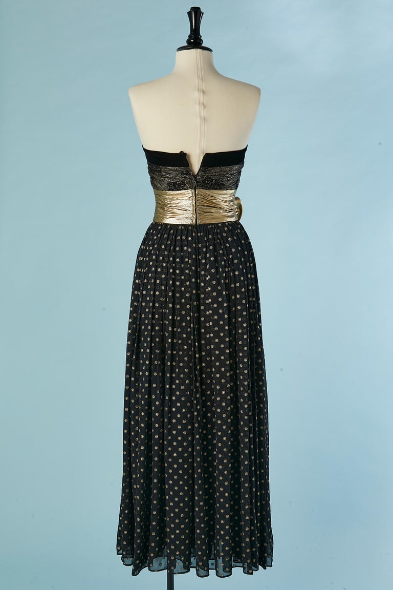 Gold and black lamé bustier evening dress Escada by Margaretha Ley For Sale  at 1stDibs