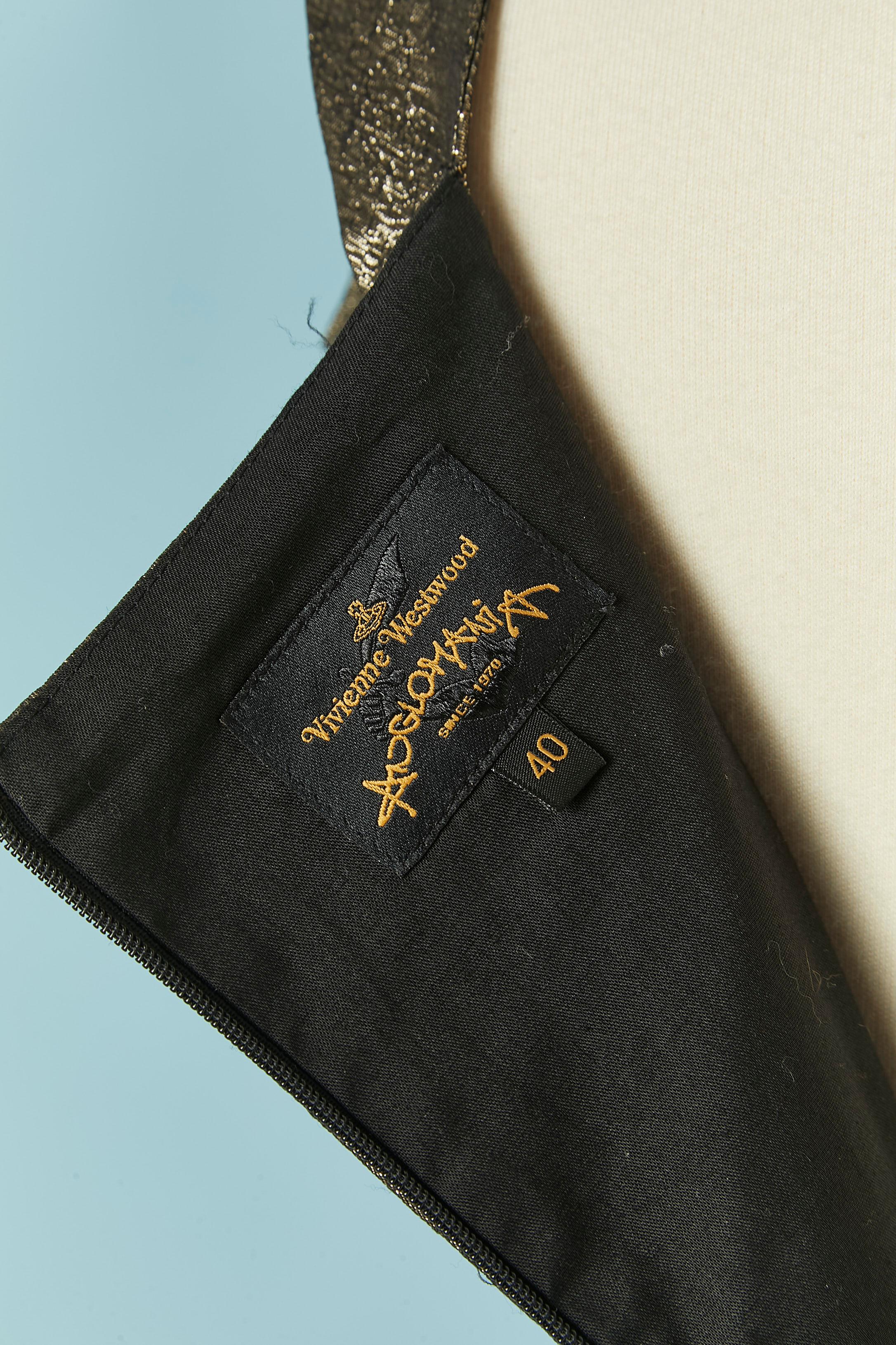 Cocktailkleid aus Gold und schwarzem Lamé VIVIENNE WESTWOOD ANGLOMANIA by VIVIENNE WESTWOOD im Angebot 4