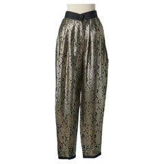 Gold and black lurex brocade trousers Gianni Versace NEW 
