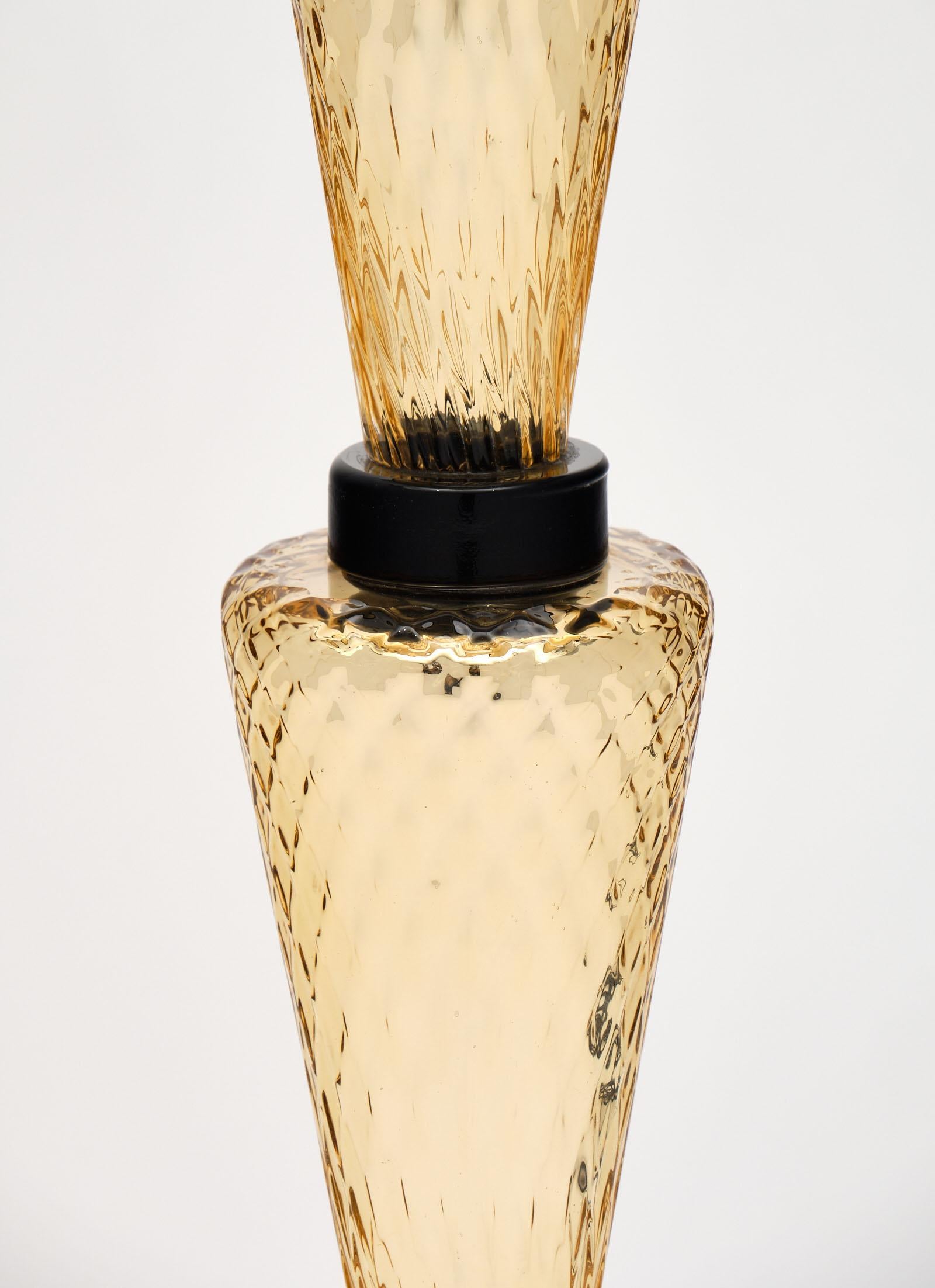 Gold and Black Murano Glass “Specchiato” Lamps For Sale 1