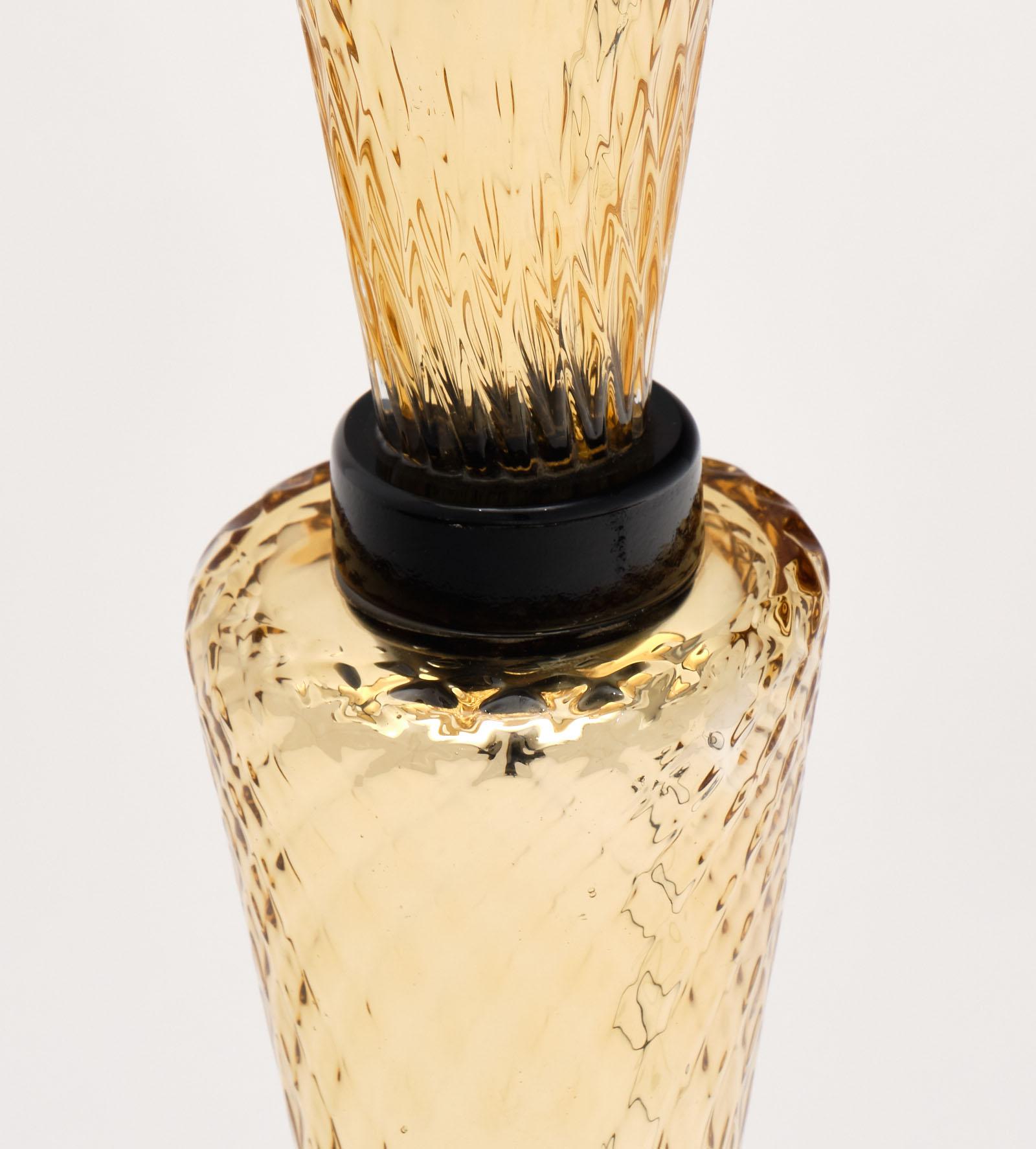 Gold and Black Murano Glass “Specchiato” Lamps For Sale 3