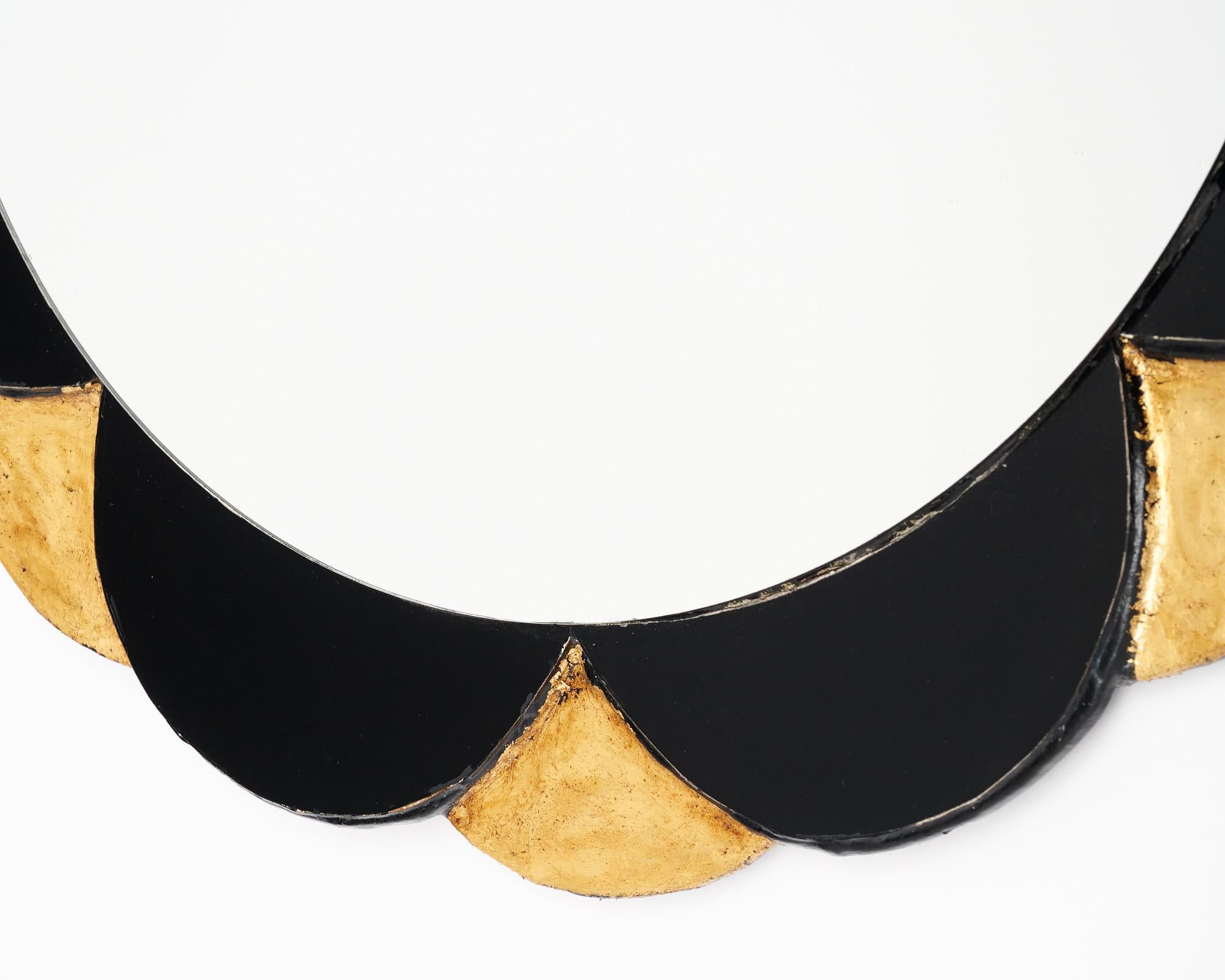 Gold and Black Petal Mirror For Sale 3