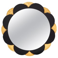 Miroir pétale or et noir