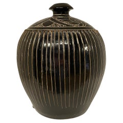 Gold and Black Stripe Vase, China, Contemporary