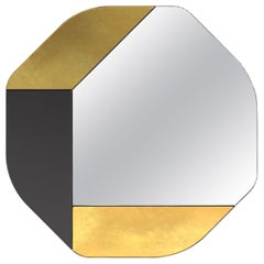 Gold and Black WG.C1.B Hand-Crafted Wall Mirror