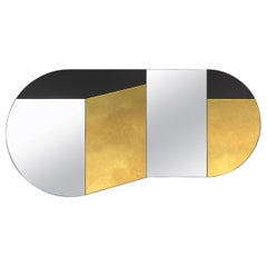 Gold and Black WG.C1.C Hand-Crafted Wall Mirror