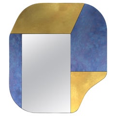 Gold and Blue WG.C1.A Hand-Crafted Wall Mirror