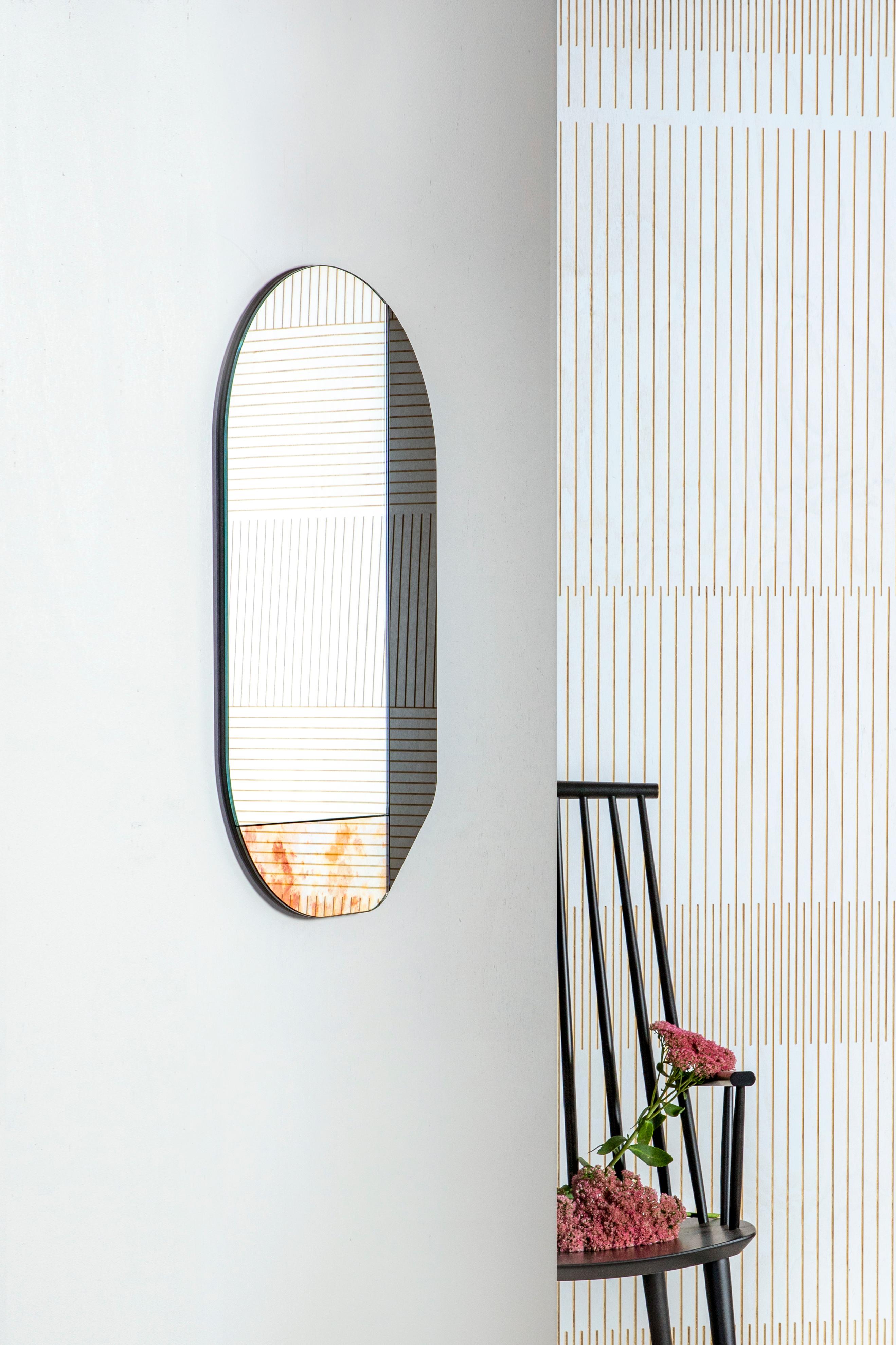 Dyed Gold and Blue WG.C1.G Hand-Crafted Wall Mirror For Sale