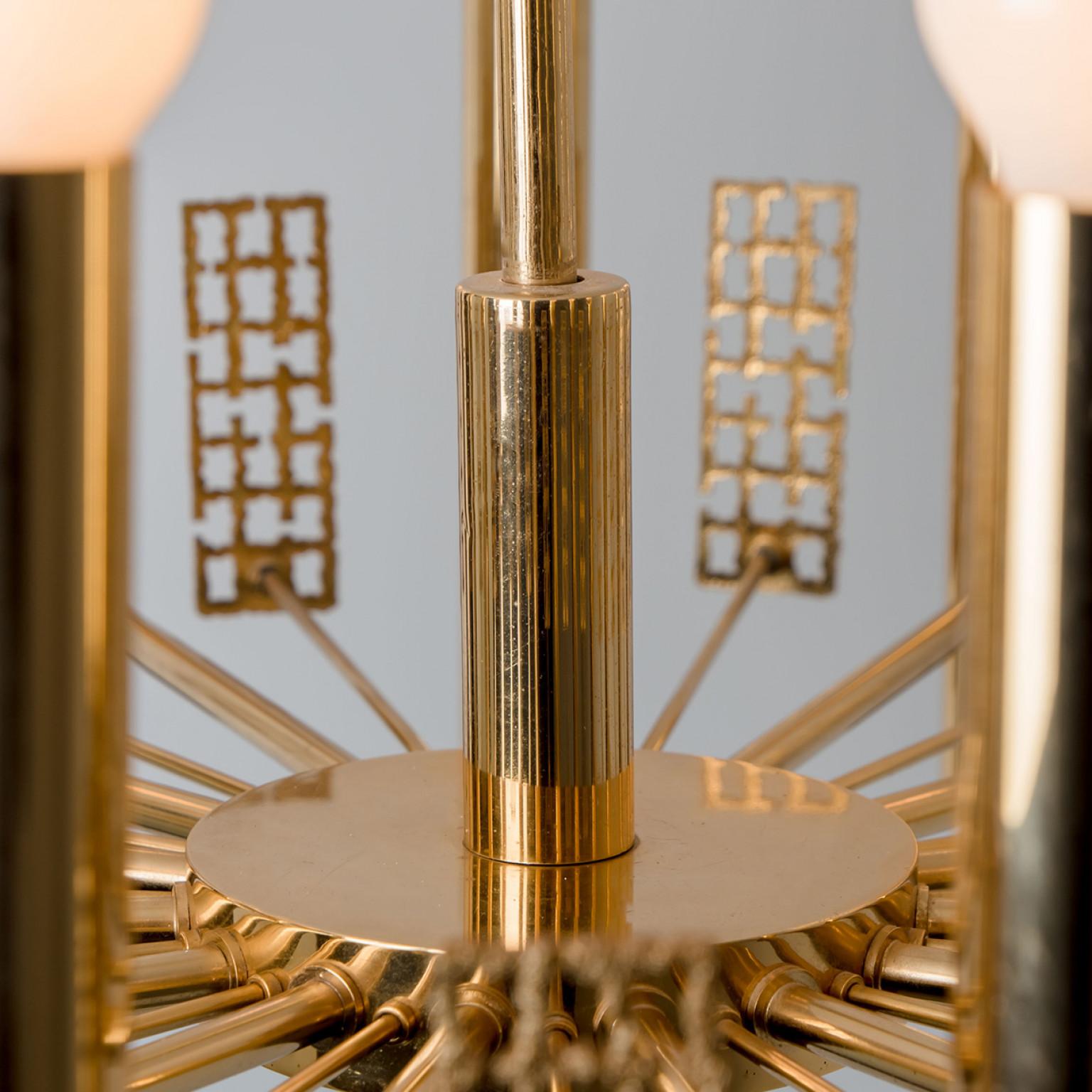 Other Gold and Brass Chandelier in Style of Sciolari, 1960 For Sale