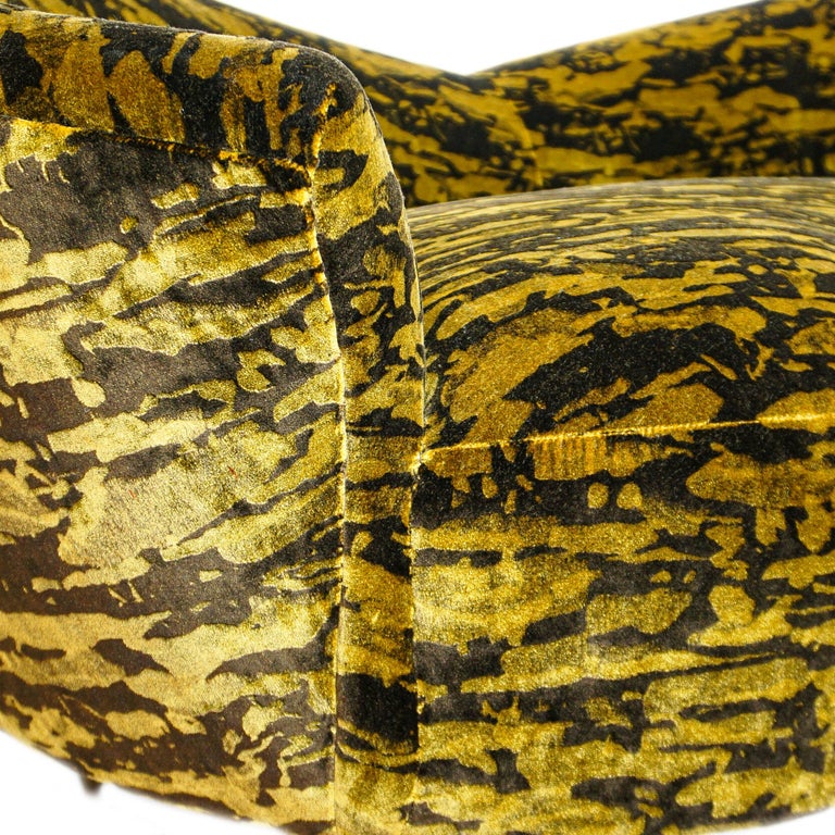 Gold and Brown Velvet Sofa For Sale at 1stDibs