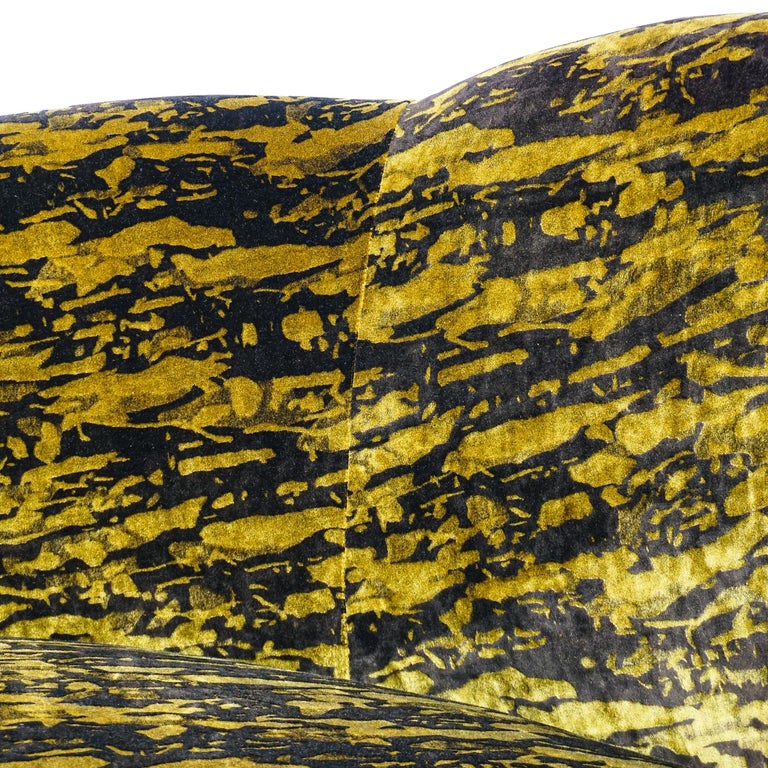 Gold and Brown Velvet Sofa For Sale at 1stDibs