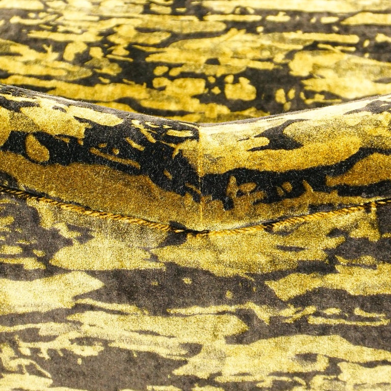 Gold and Brown Velvet Sofa For Sale at 1stDibs