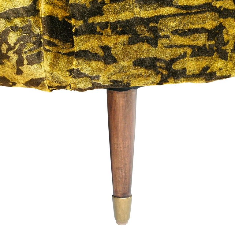 Gold and Brown Velvet Sofa For Sale at 1stDibs