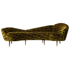 Gold and Brown Velvet Sofa