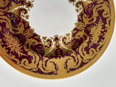 Gold and Burgundy Ornamental Decorative Plate in Barocco Style by De Lamerie