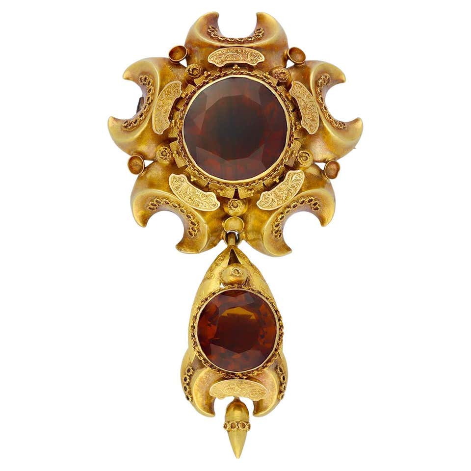 Antique Citrine Brooches - 222 For Sale at 1stDibs | antique citrine ...