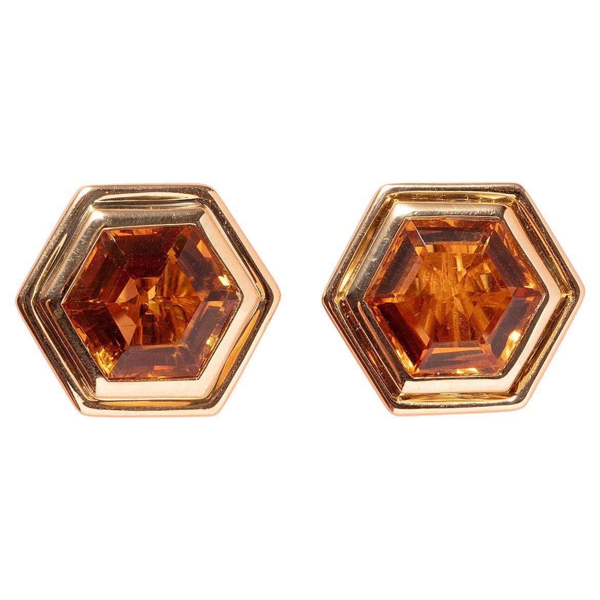 Gold and citrine Bulgari earrings