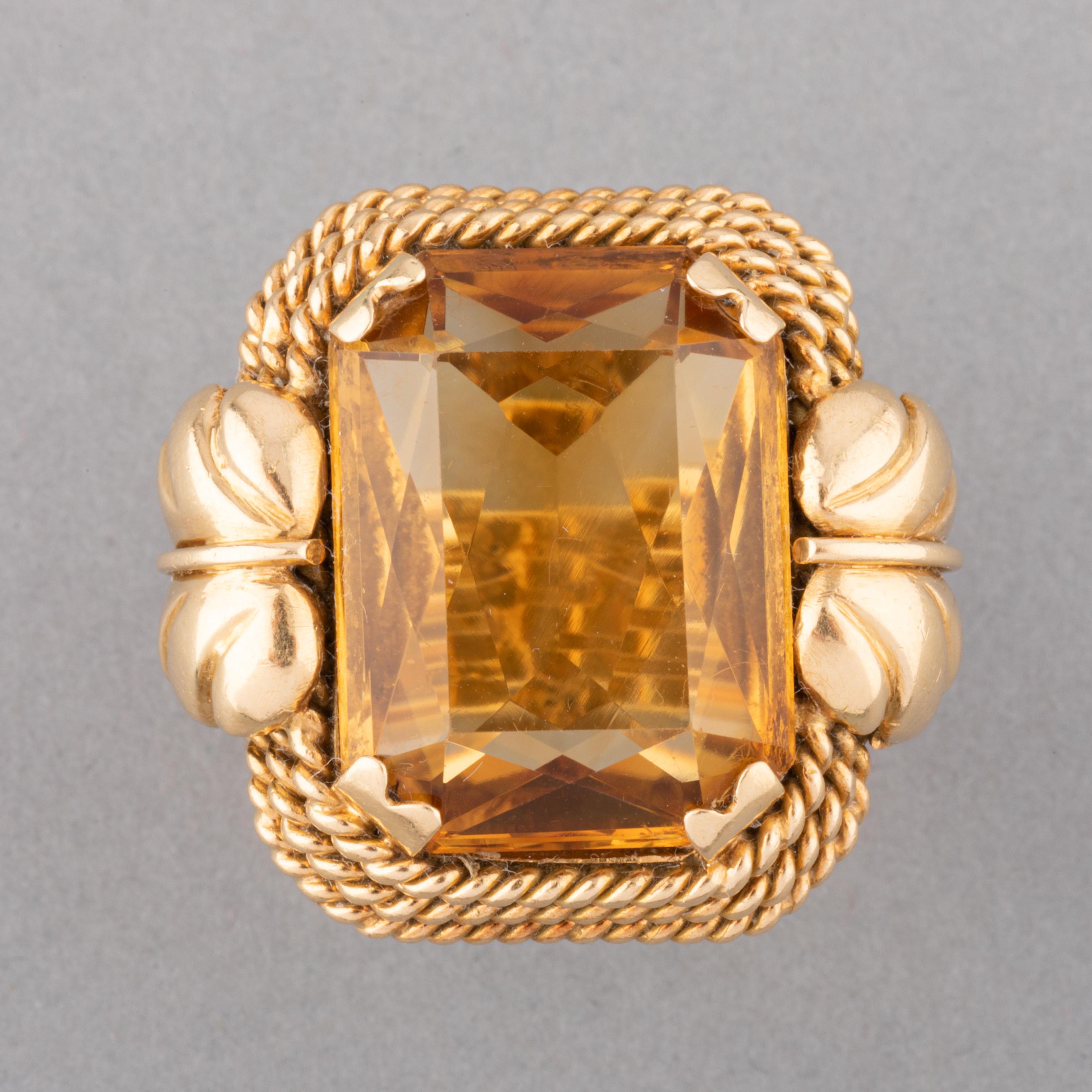 Women's Gold and Citrine French Vintage Ring