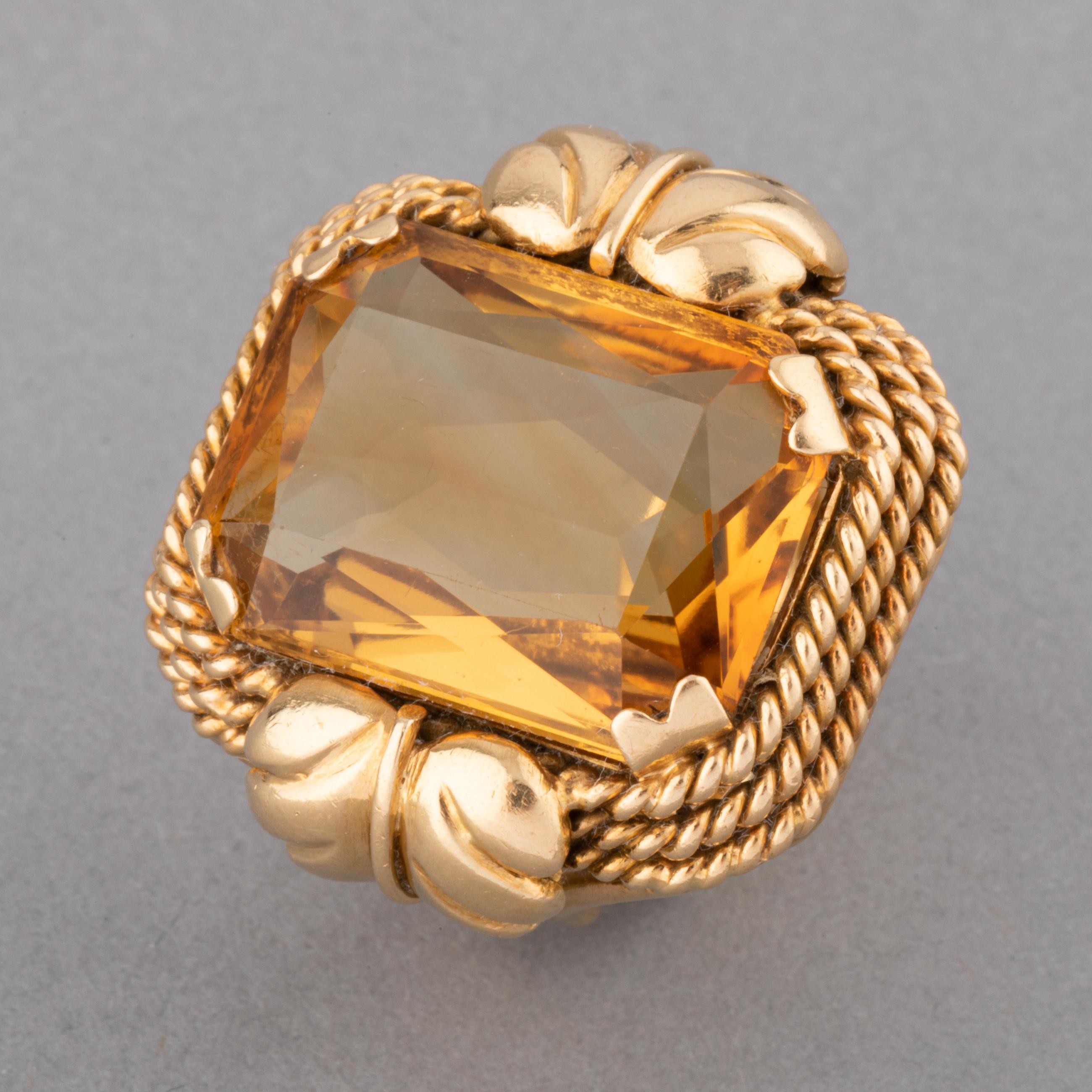 Gold and Citrine French Vintage Ring 1