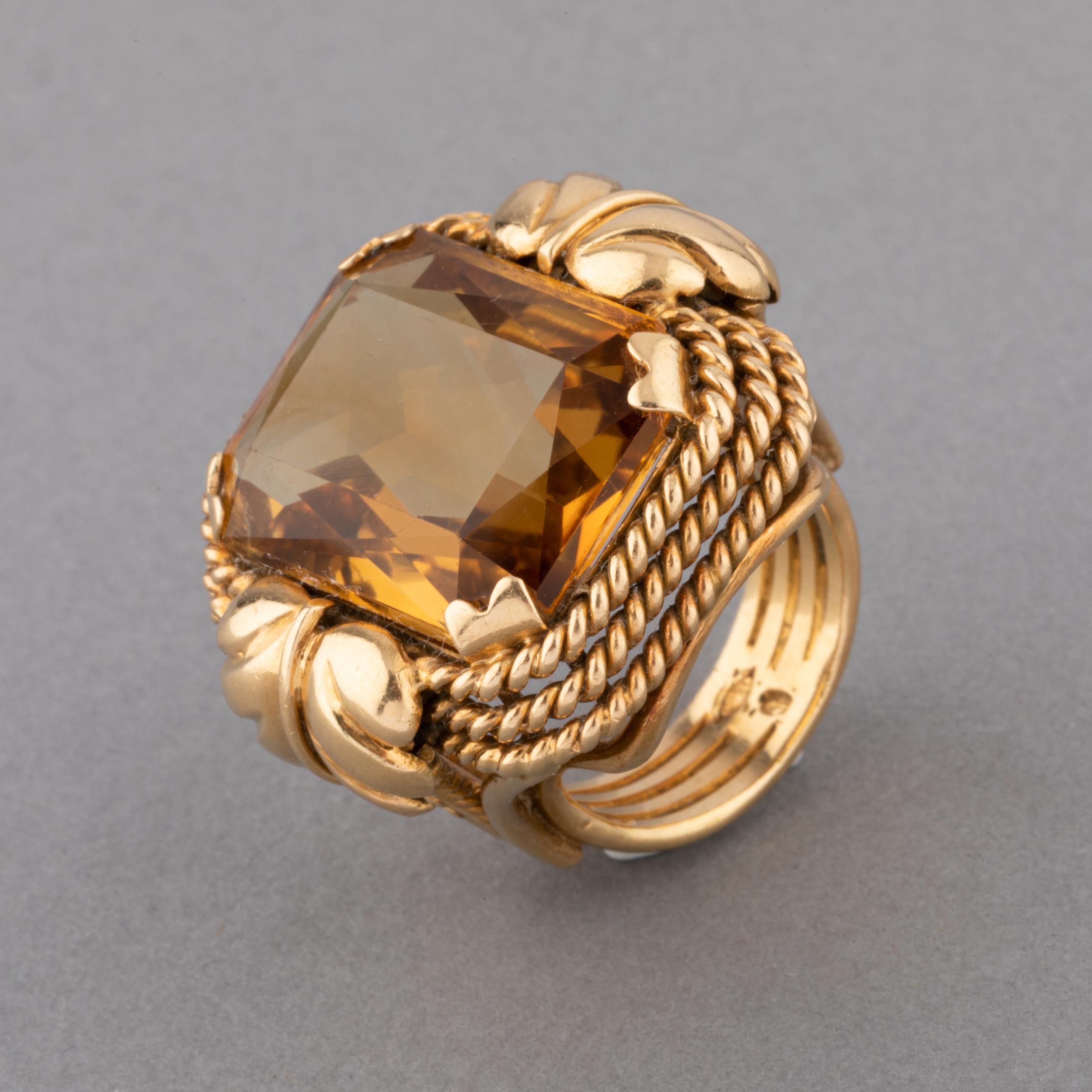 Gold and Citrine French Vintage Ring 2