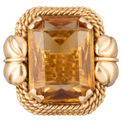 Gold and Citrine French Vintage Ring
