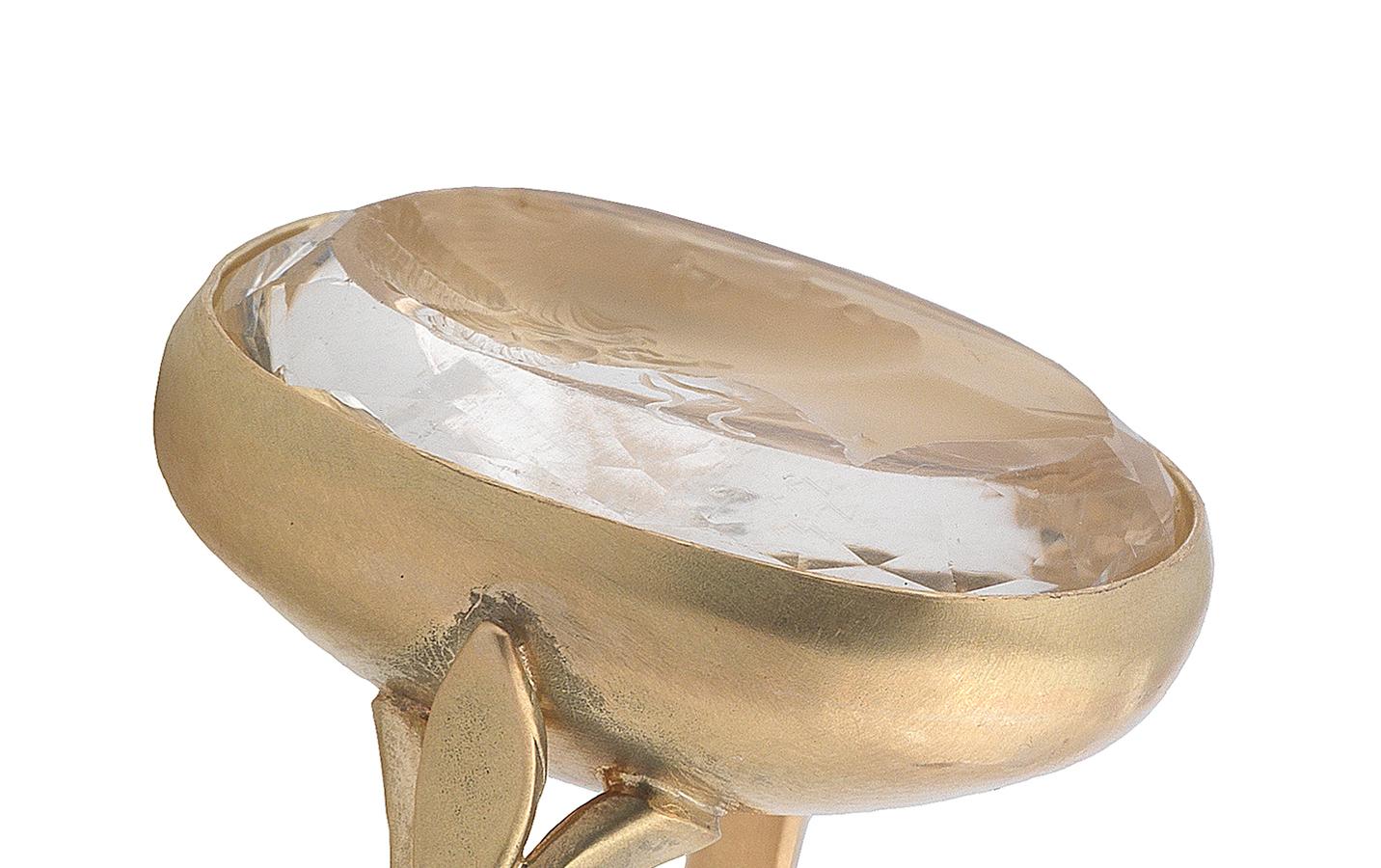 Gold and Citrine Intaglio Ring, 1810s In Excellent Condition In Firenze, IT