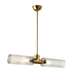 Gold and Clear Glass Pendant Lamp