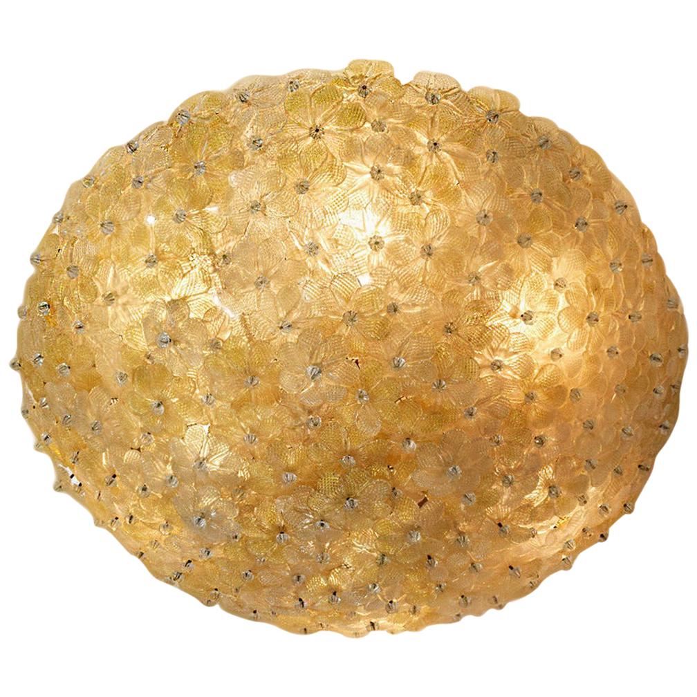 Gold and Clear Millefiori Glass Light Fixture For Sale at 1stDibs