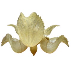 Gold and Clear Murano Light Fixture