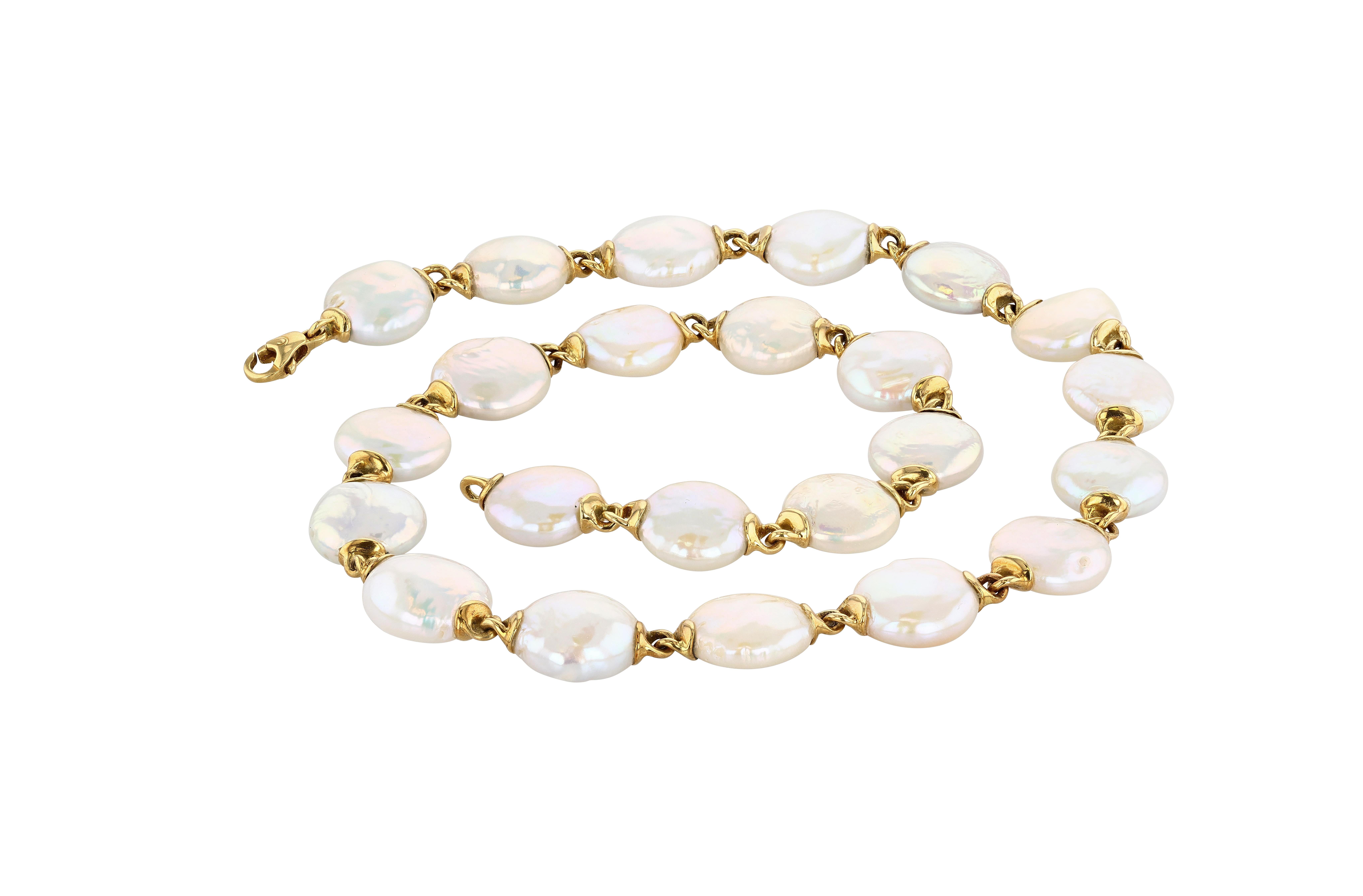 Grezzo Collana Yvel Biwa in oro e monete di perle in vendita