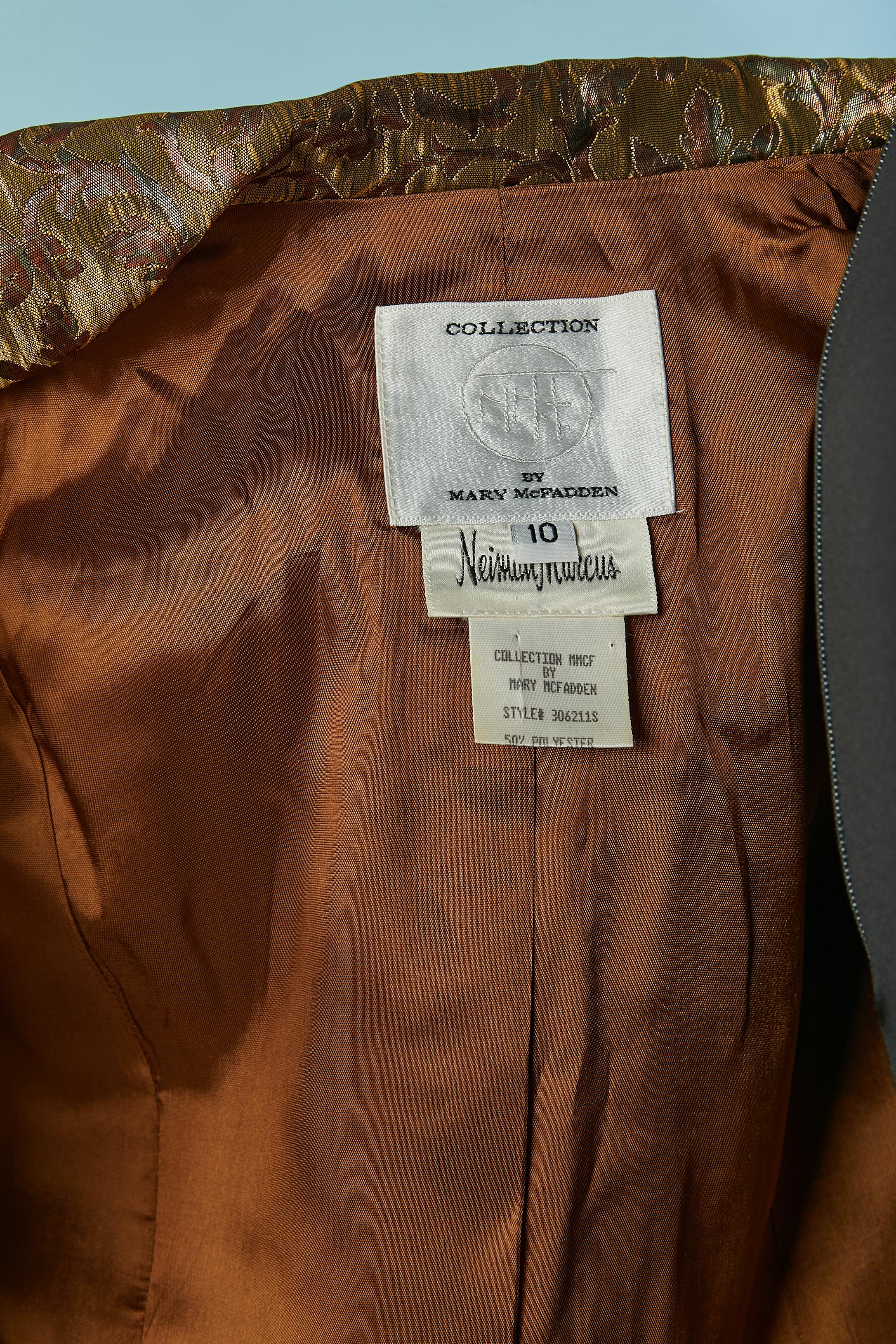 Gold and copper brocade skirt suit MMCF for Neiman Marcus For Sale 2