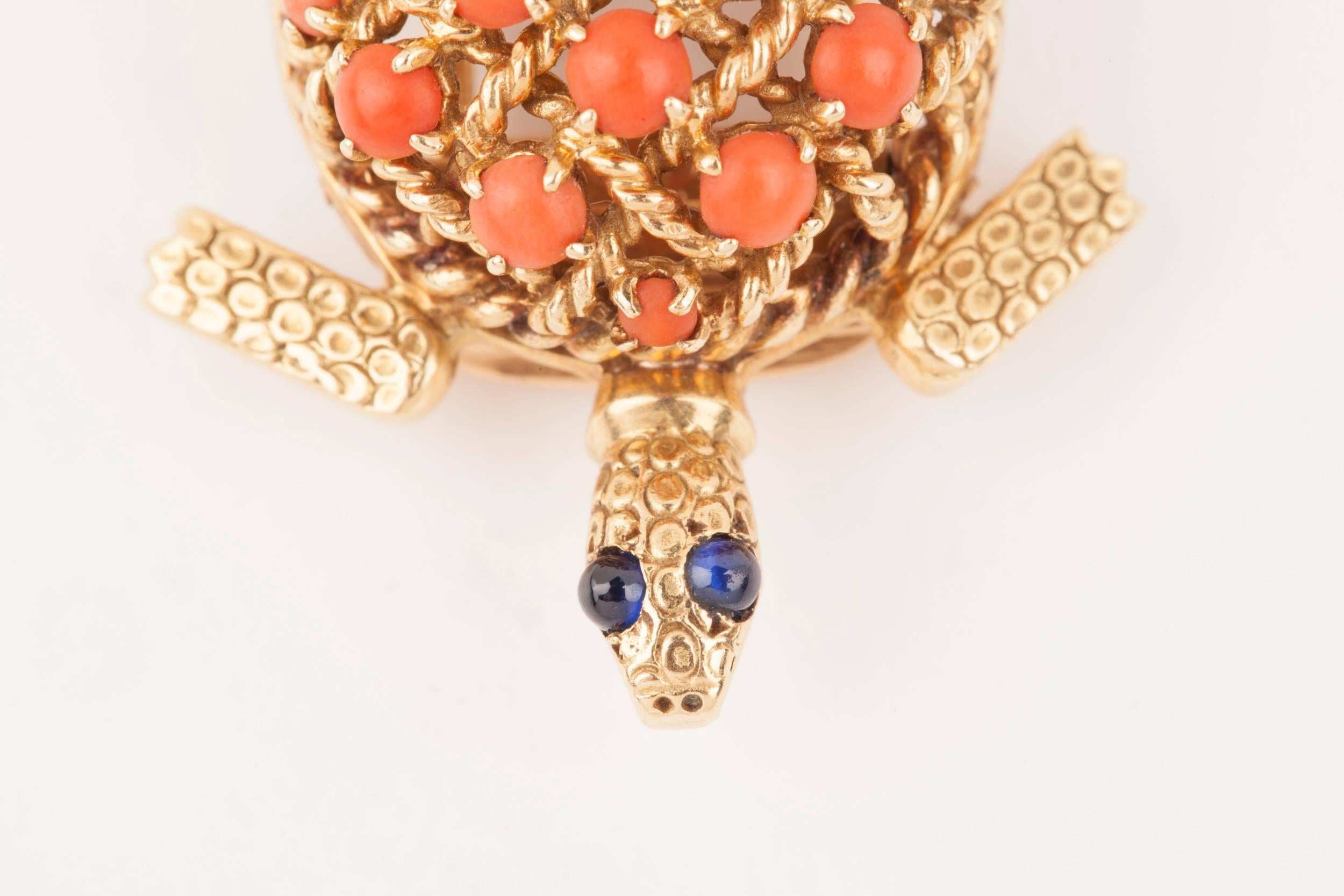 Gold and Coral Cartier Brooch 9
