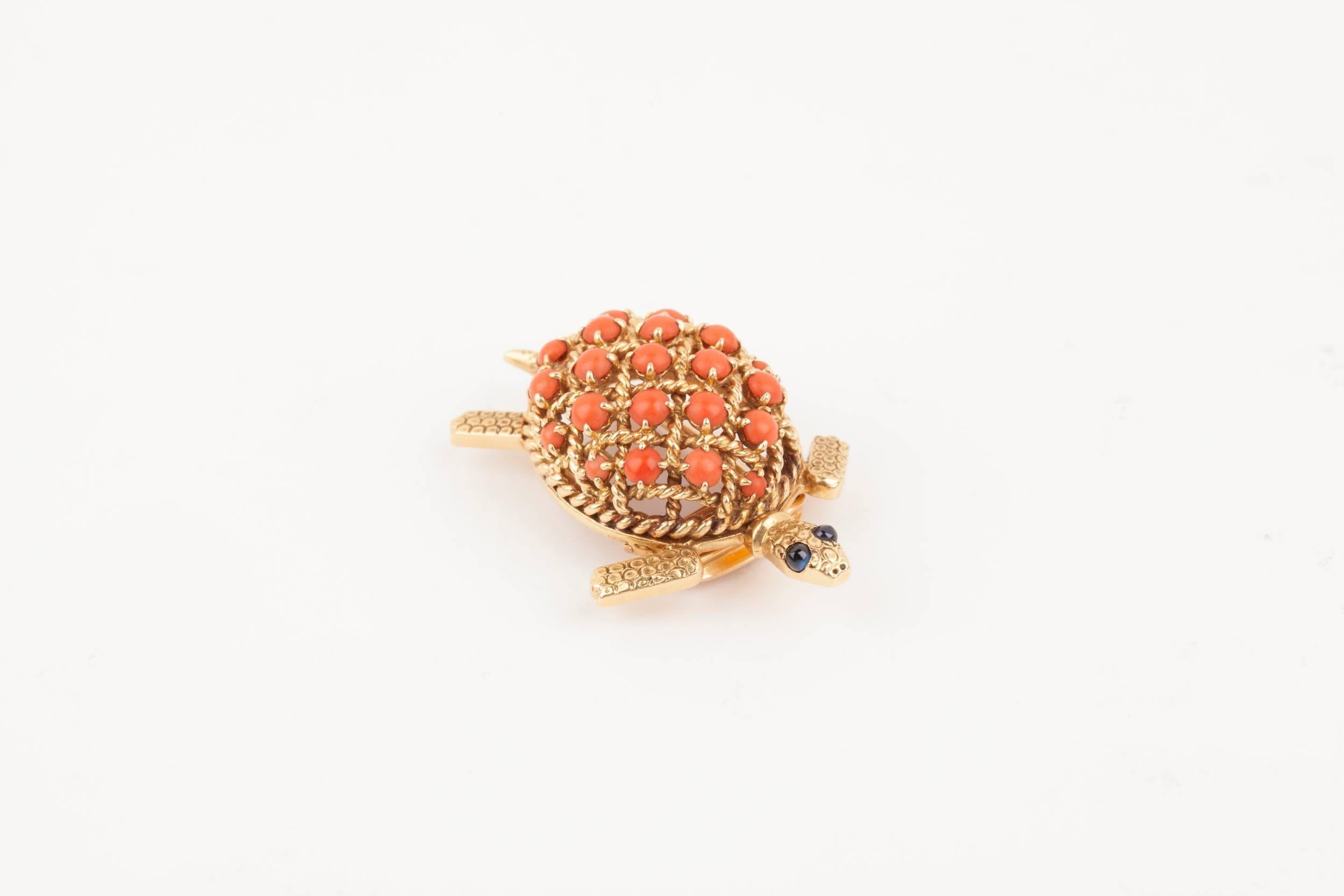 Gold and Coral Cartier Brooch 11