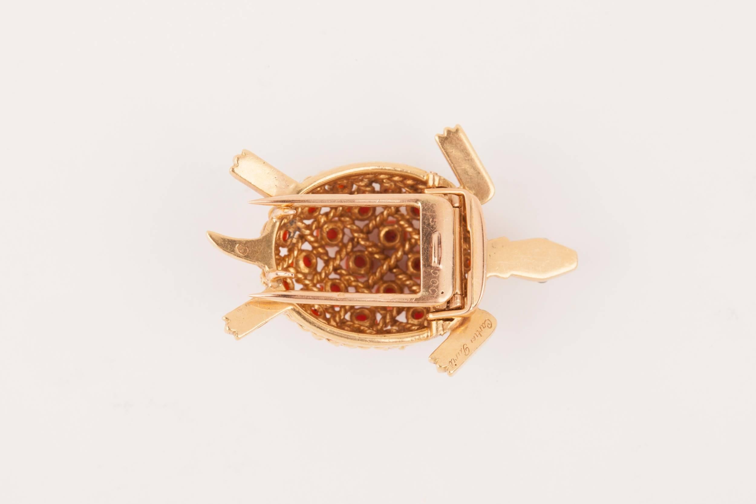 Women's Gold and Coral Cartier Brooch