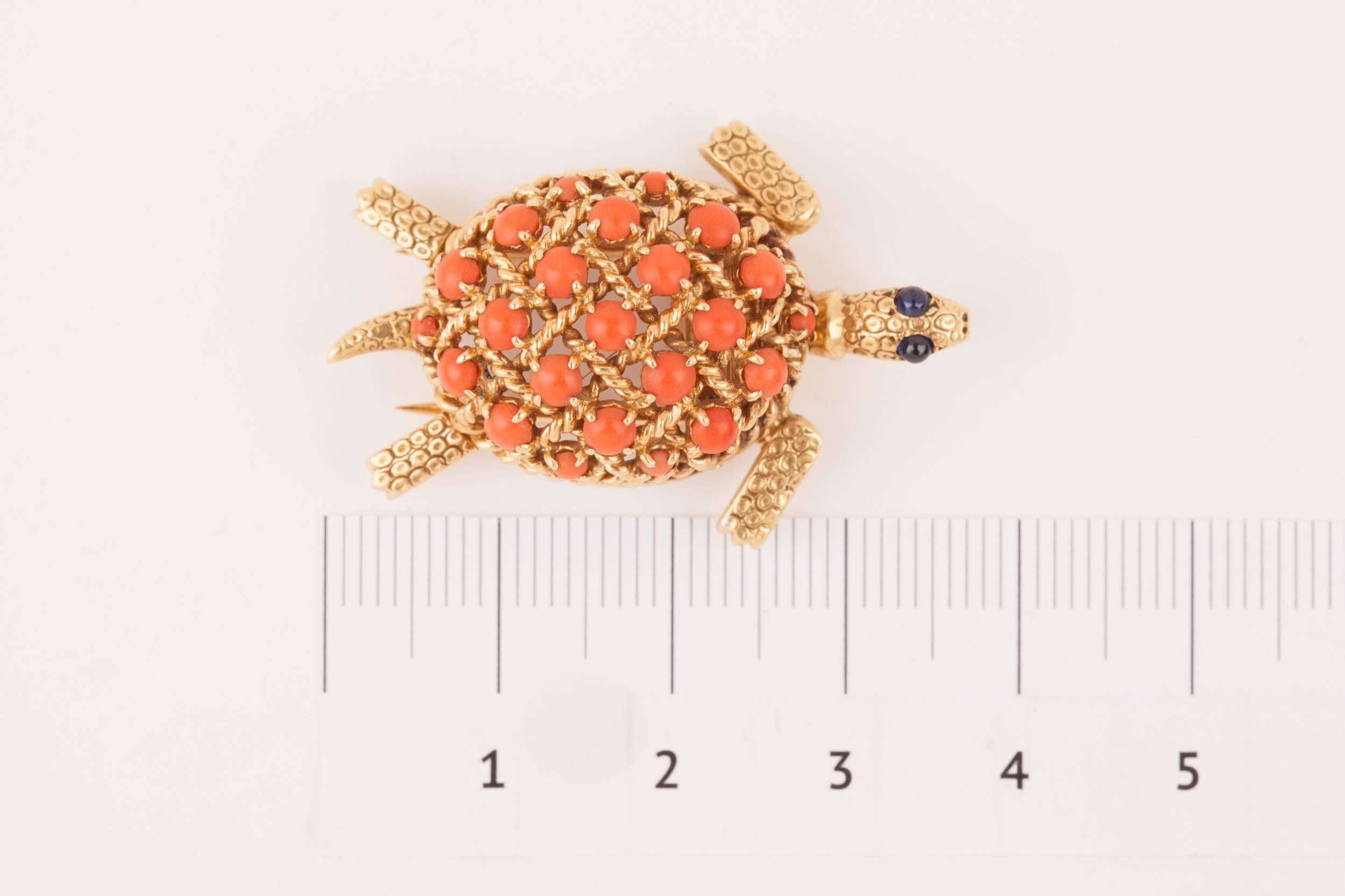 Gold and Coral Cartier Brooch 1