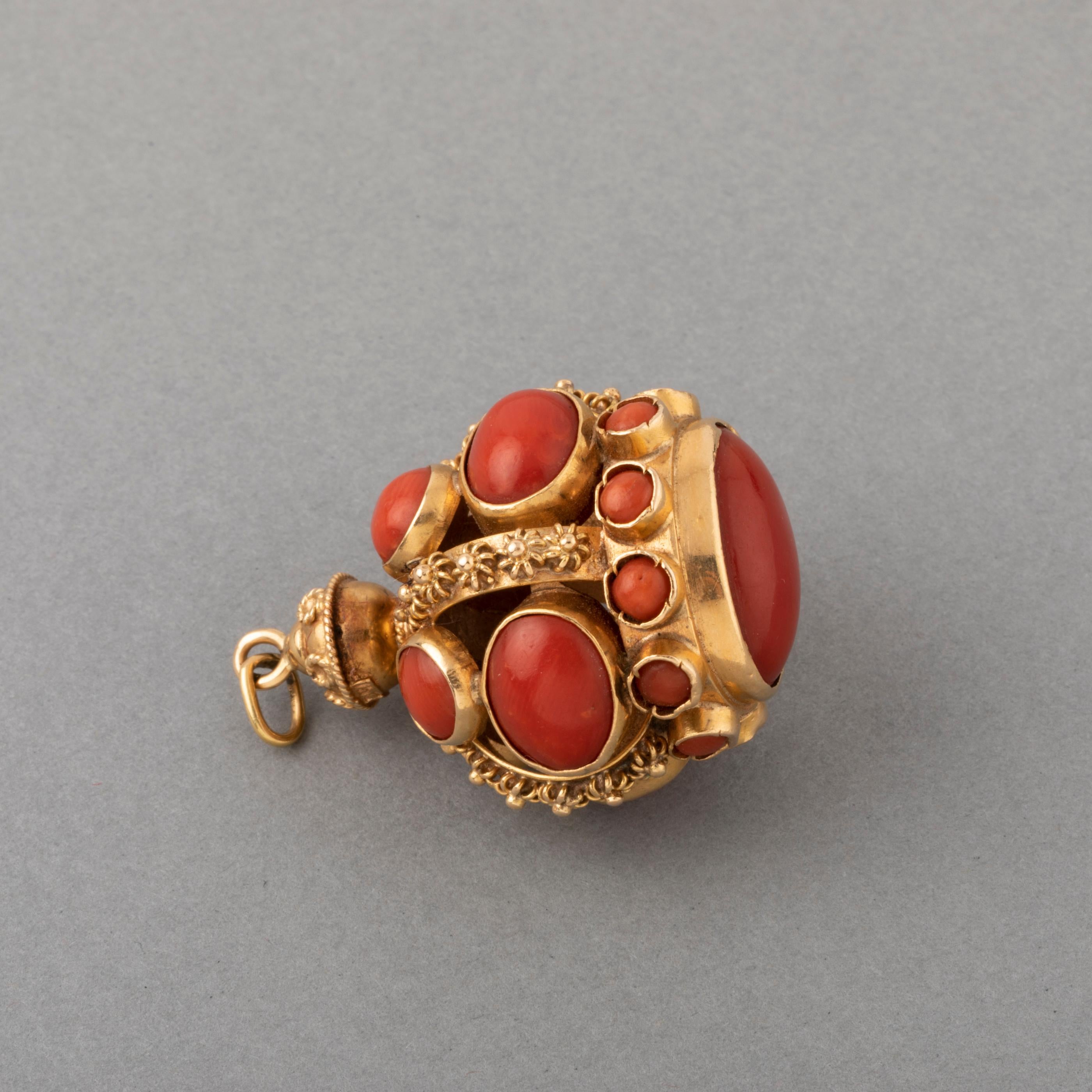 Women's Gold and Coral Vintage Charm