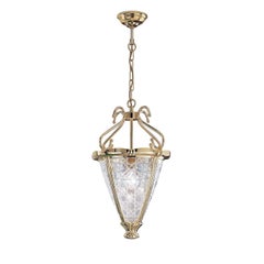 Pendentif lanterne en or et cristal