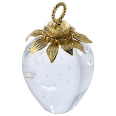 Vintage Gold and Crystal Steuben Strawberry