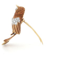 Cartier 18k Gold and Diamond Bird Brooch, Circa 1960-1970, France