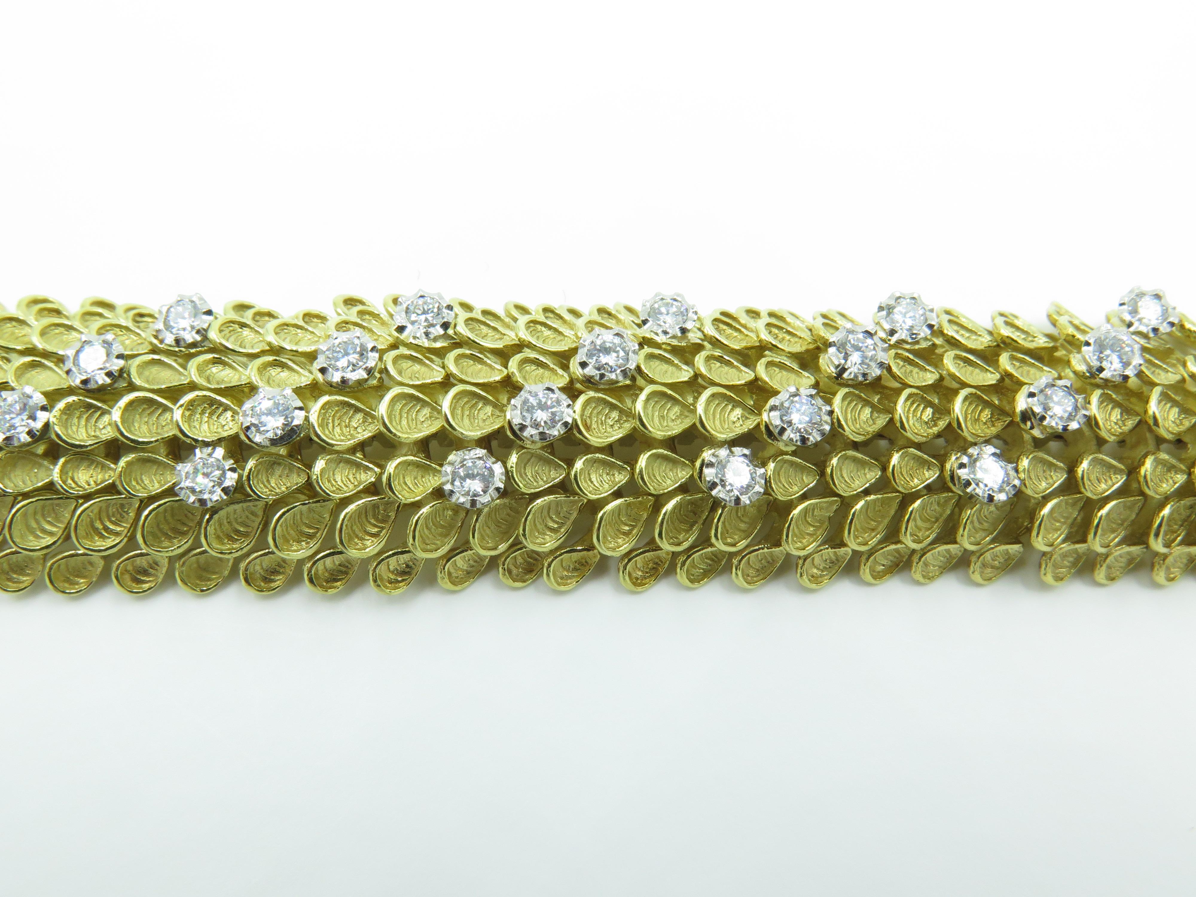 Gold and Diamond Bracelet In Excellent Condition In New York, NY